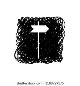 An Illustrated Icon Isolated on a Background - Sign Post Right