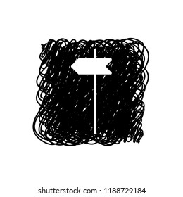 An Illustrated Icon Isolated on a Background - Sign Post Left