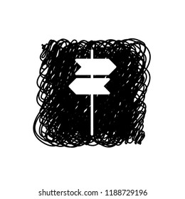 An Illustrated Icon Isolated on a Background - Sign Post Right Left