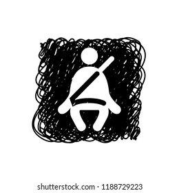 An Illustrated Icon Isolated on a Background - Seatbelt Light-23