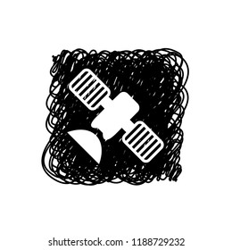 An Illustrated Icon Isolated on a Background - Satellite