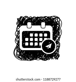 An Illustrated Icon Isolated on a Background - Rounded Calendar Send