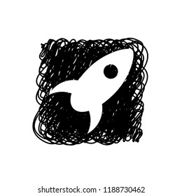 An Illustrated Icon Isolated on a Background - Rocket