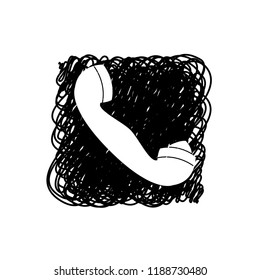 An Illustrated Icon Isolated on a Background - Retro Telephone