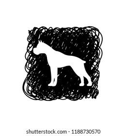 An Illustrated Icon Isolated on a Background - Pitbull Guard Dog