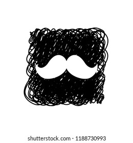 An Illustrated Icon Isolated on a Background - Moustache