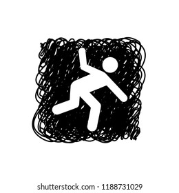An Illustrated Icon Isolated on a Background - Man Falling Over