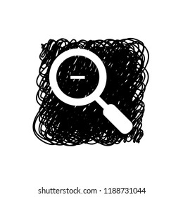 An Illustrated Icon Isolated on a Background - Magnifying Glass Zoom Out