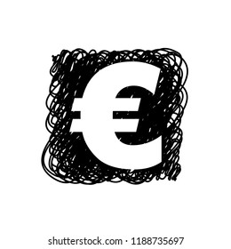 An Illustrated Icon Isolated on a Background - Euro Sign