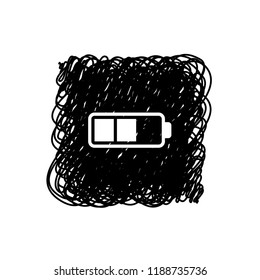 An Illustrated Icon Isolated on a Background - Half Battery