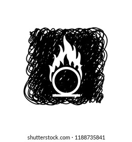 An Illustrated Icon Isolated on a Background - Extreme Heat and Fire