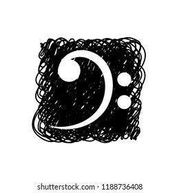 An Illustrated Icon Isolated on a Background - Bass Clef