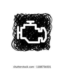 An Illustrated Icon Isolated on a Background - Check Engine Light