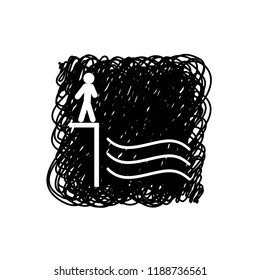 An Illustrated Icon Isolated on a Background - Beware of Water