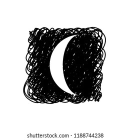 An Illustrated Icon Isolated on a Background - Crescent Moon