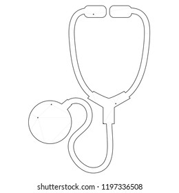 An Illustrated Icon Isolated on a Background - Stethoscope
