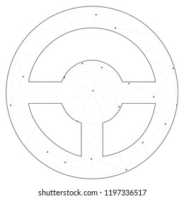 An Illustrated Icon Isolated on a Background - Steering Wheel
