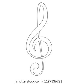 An Illustrated Icon Isolated on a Background - Treble Clef
