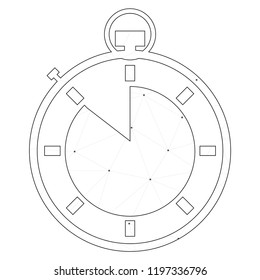 An Illustrated Icon Isolated on a Background - Stopwatch 7 Eighths Complete