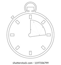 An Illustrated Icon Isolated on a Background - Stopwatch Quarter Complete