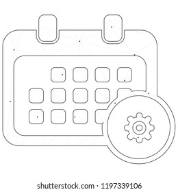 An Illustrated Icon Isolated on a Background - Rounded Calendar Configure