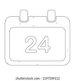 An Illustrated Icon Isolated on a Background - Rounded Calendar Day