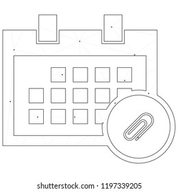 An Illustrated Icon Isolated on a Background - Square Calendar Attach