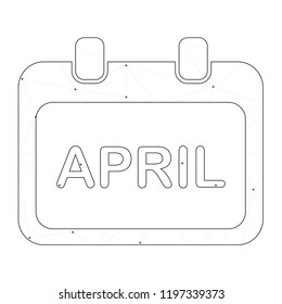 An Illustrated Icon Isolated on a Background - Rounded Calendar Month