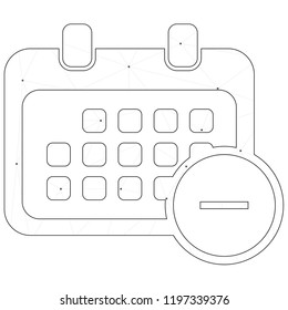 An Illustrated Icon Isolated on a Background - Rounded Calendar Remove