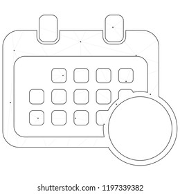 An Illustrated Icon Isolated on a Background - Rounded Calendar Empty