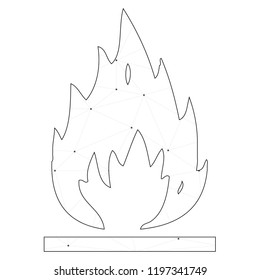An Illustrated Icon Isolated on a Background - Open Flame
