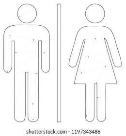 An Illustrated Icon Isolated on a Background - Male and Female