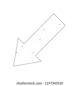 An Illustrated Icon Isolated on a Background - Lower Left Arrow