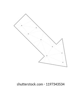 An Illustrated Icon Isolated on a Background - Lower Right Arrow