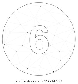 An Illustrated Icon Isolated on a Background - Circle 6 Filled