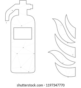 An Illustrated Icon Isolated on a Background - Fire Extinguisher with Fire