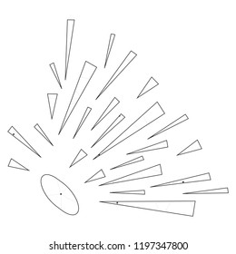 An Illustrated Icon Isolated on a Background - Explosion with Pieces