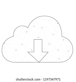 An Illustrated Icon Isolated on a Background - Cloud Download