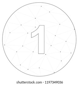 An Illustrated Icon Isolated on a Background - Circle 1 Filled