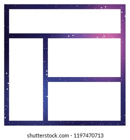 An Illustrated Icon Isolated on a Background - Web Wireframe 4 Way Split