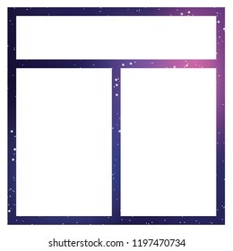 An Illustrated Icon Isolated on a Background - Web Wireframe 3 Way Split Header
