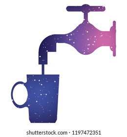 An Illustrated Icon Isolated on a Background - Tap Water and Mug