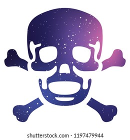 An Illustrated Icon Isolated on a Background - Skull and Cross Bones Filled