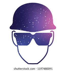An Illustrated Icon Isolated on a Background - Safety Glasses and Helmet