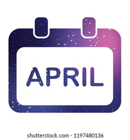 An Illustrated Icon Isolated on a Background - Rounded Calendar Month