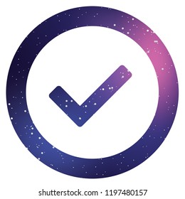 An Illustrated Icon Isolated on a Background - Round Tick