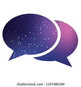 An Illustrated Icon Isolated on a Background - Round Message Bubbles