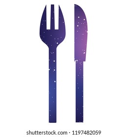 An Illustrated Icon Isolated on a Background - Knife and Fork