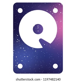 An Illustrated Icon Isolated on a Background - Hard Disk