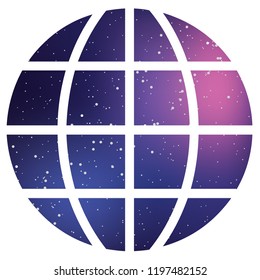 An Illustrated Icon Isolated on a Background - Globe Filled In